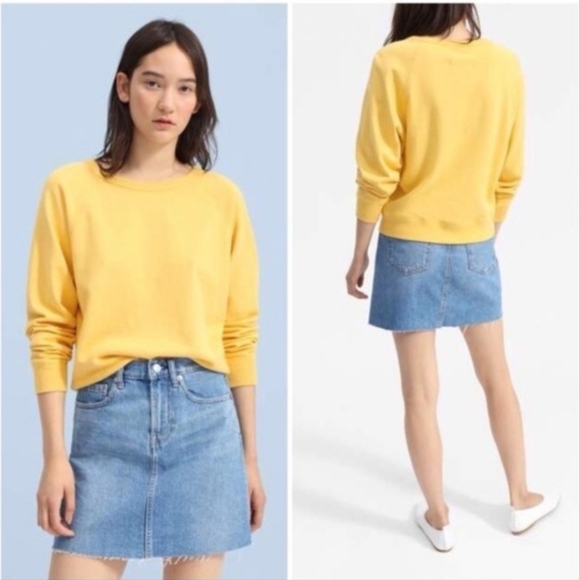 Everlane French Terry Crew Neck Sweatshirt in Yellow Size M - Picture 4 of 9